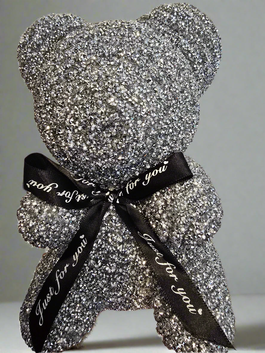 Silver teddy bear