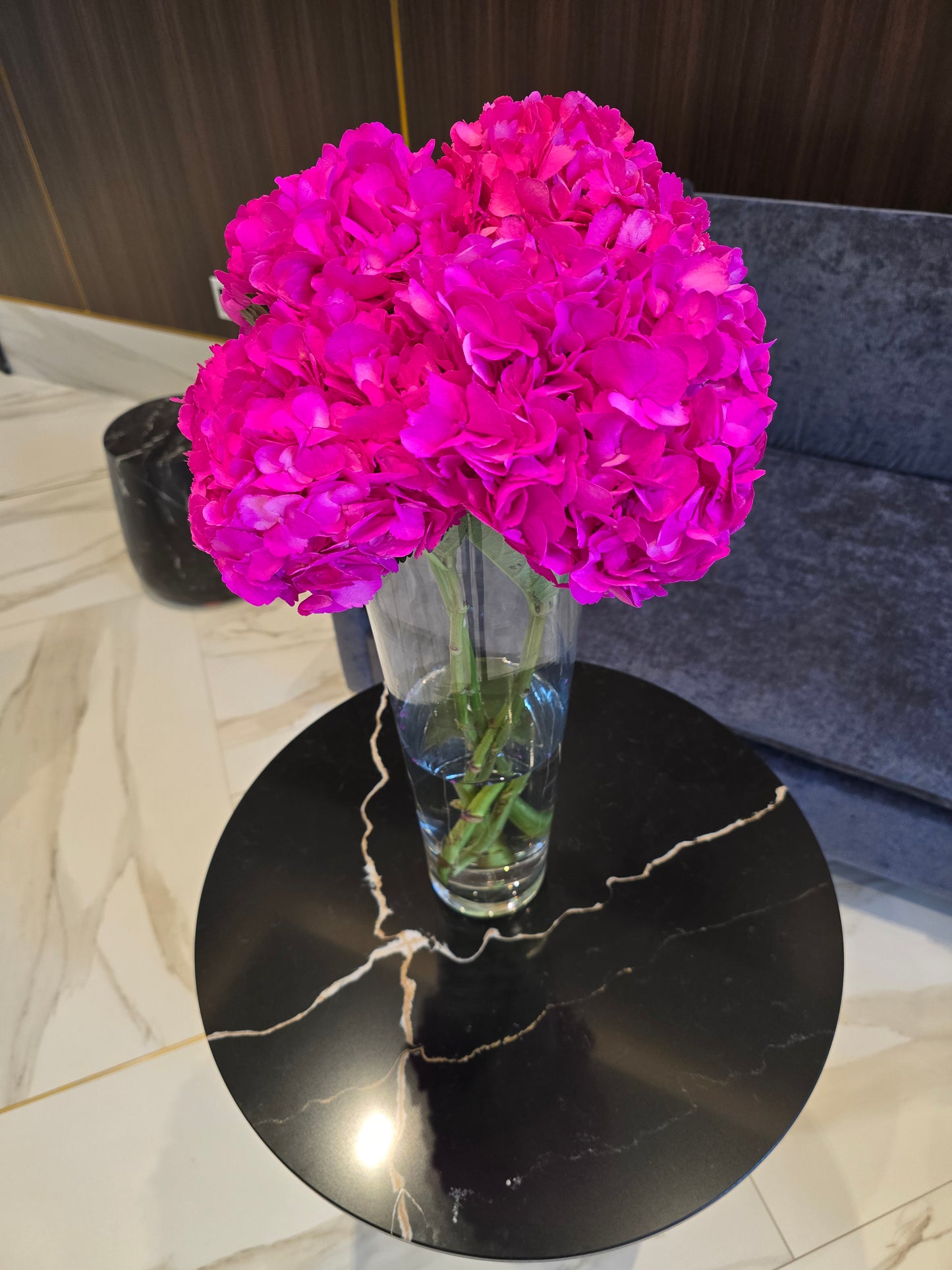 Hot Pink Hydrengea with vase