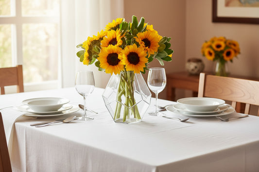 Sunflowers in a diamond vase